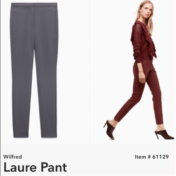 Aritzia Wilfred Women’s Laure Dress Pants Charcoal Size 00 Skinny Dress Pants - Picture 1 of 9